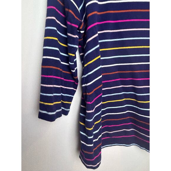Kim Rogers Striped Multicolor Rainbow Preppy Scoop Neck Blouse Size Medium - Picture 2 of 6